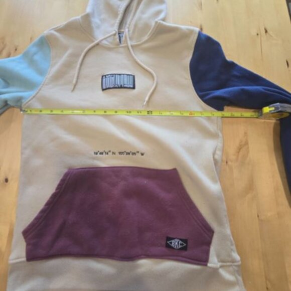 BKC Graphic Hoodie Size Small S Colorblock Explorer Coordinate Streetwear Unisex - Picture 6 of 7